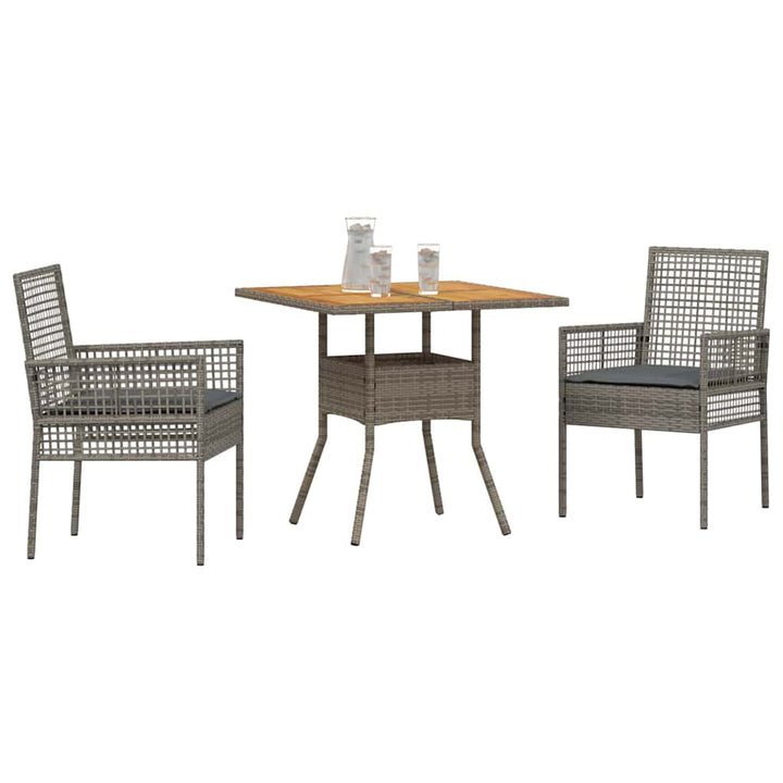 Have Spisebordssæt 3 pcs Grå Poly rattan