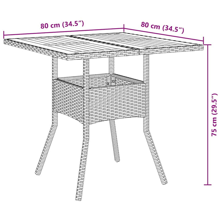 Have Spisebordssæt 3 pcs Grå Poly rattan