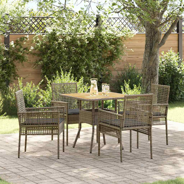 Have Spisebordssæt 5 pcs Grå Poly rattan