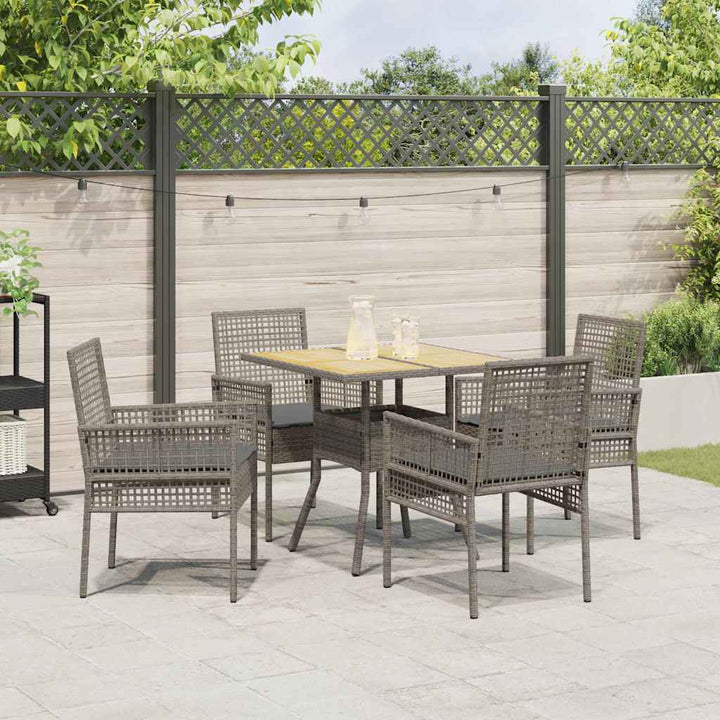 Have Spisebordssæt 5 pcs Grå Poly rattan