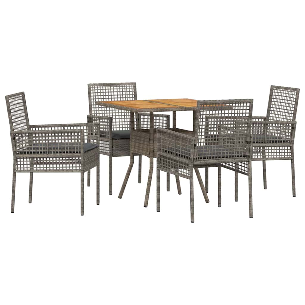 Have Spisebordssæt 5 pcs Grå Poly rattan