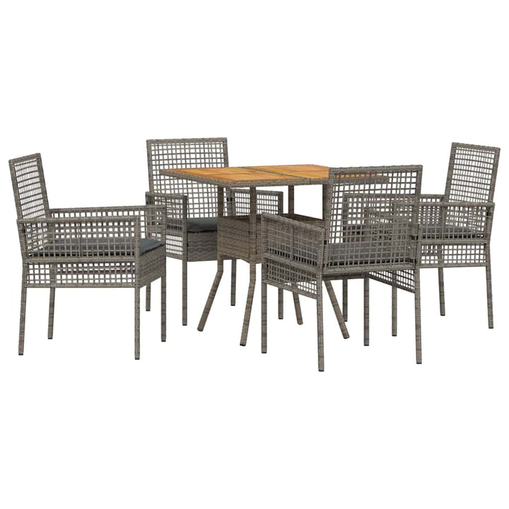 Have Spisebordssæt 5 pcs Grå Poly rattan