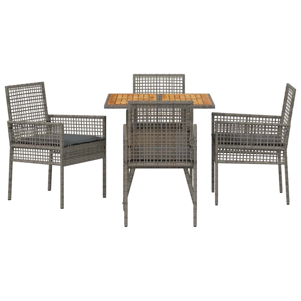 Have Spisebordssæt 5 pcs Grå Poly rattan