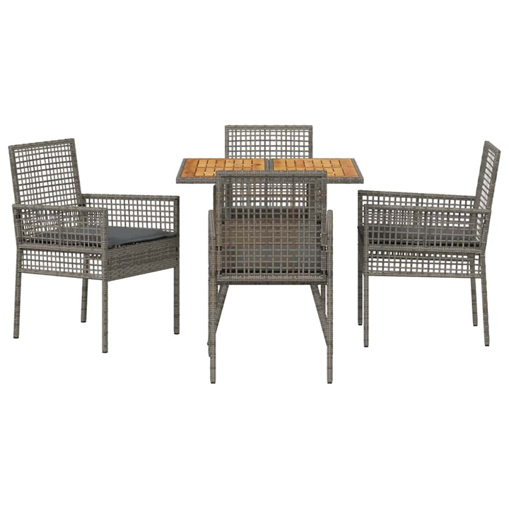 Have Spisebordssæt 5 pcs Grå Poly rattan