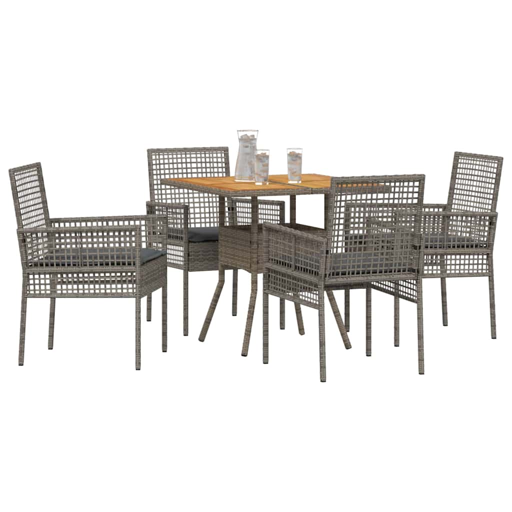 Have Spisebordssæt 5 pcs Grå Poly rattan
