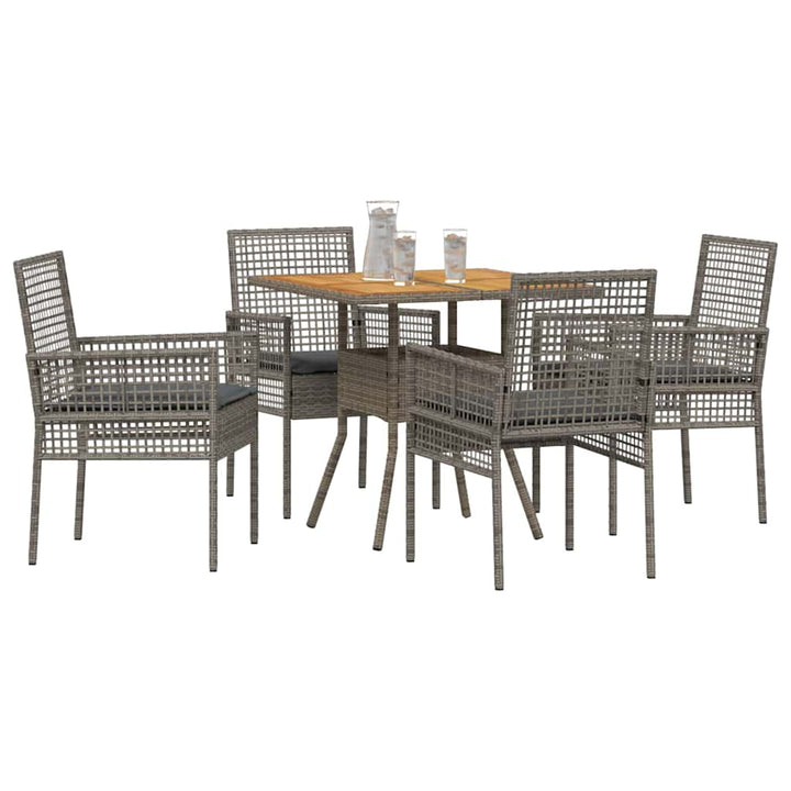 Have Spisebordssæt 5 pcs Grå Poly rattan