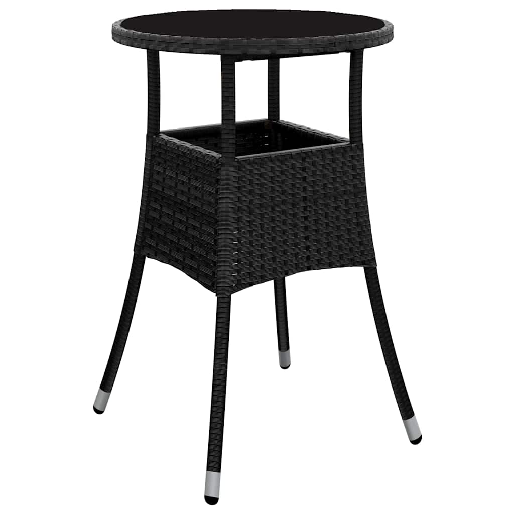 Have Spisebordssæt 3 pcs Sort Poly rattan