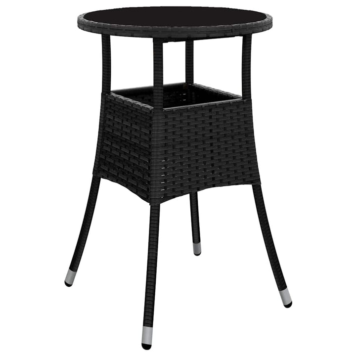 Have Spisebordssæt 3 pcs Sort Poly rattan