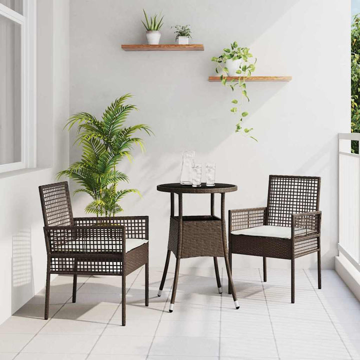 Have Spisebordssæt 3 pcs Brun Poly rattan
