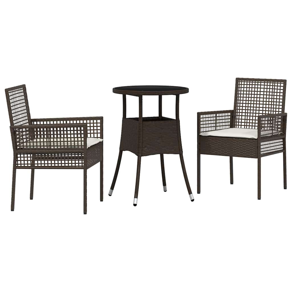 Have Spisebordssæt 3 pcs Brun Poly rattan