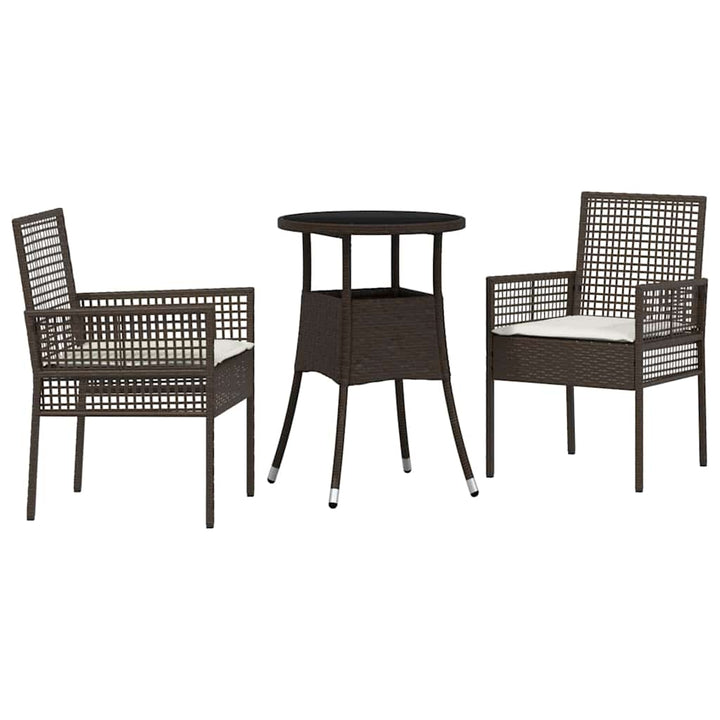 Have Spisebordssæt 3 pcs Brun Poly rattan