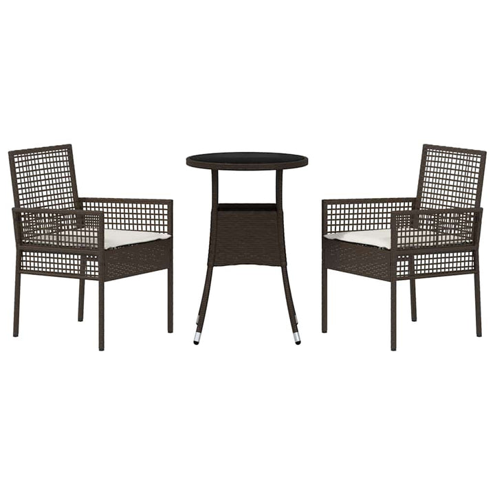 Have Spisebordssæt 3 pcs Brun Poly rattan