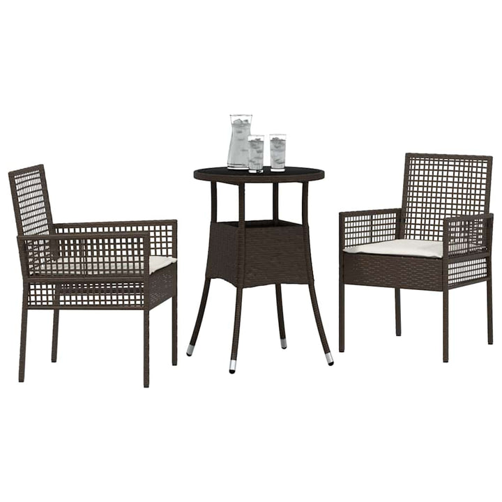 Have Spisebordssæt 3 pcs Brun Poly rattan