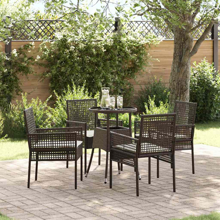 Have Spisebordssæt 5 pcs Brun Poly rattan