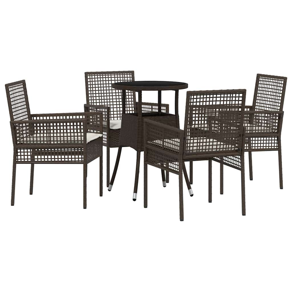 Have Spisebordssæt 5 pcs Brun Poly rattan