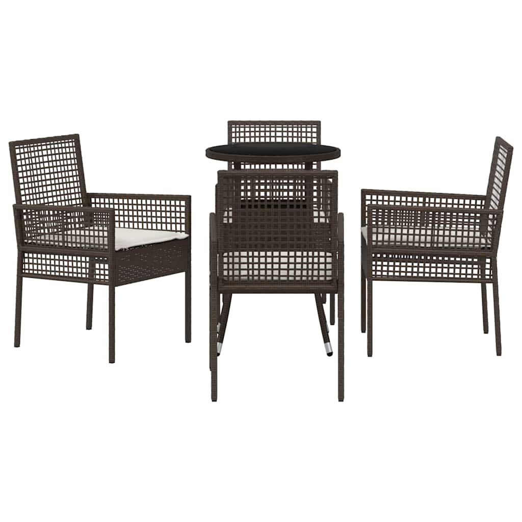 Have Spisebordssæt 5 pcs Brun Poly rattan
