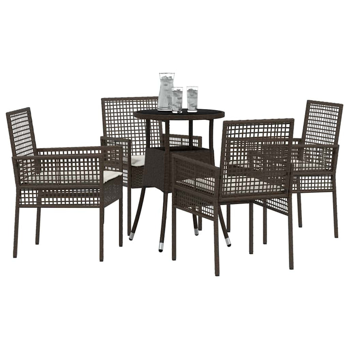 Have Spisebordssæt 5 pcs Brun Poly rattan