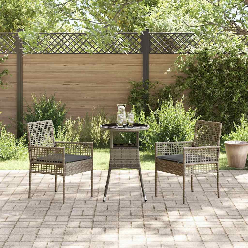 Have Spisebordssæt 3 pcs Grå Poly rattan