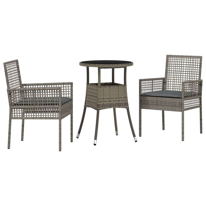 Have Spisebordssæt 3 pcs Grå Poly rattan