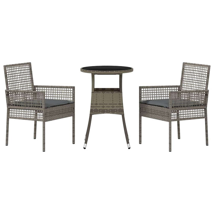 Have Spisebordssæt 3 pcs Grå Poly rattan