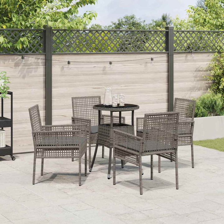 Have Spisebordssæt 5 pcs Grå Poly rattan