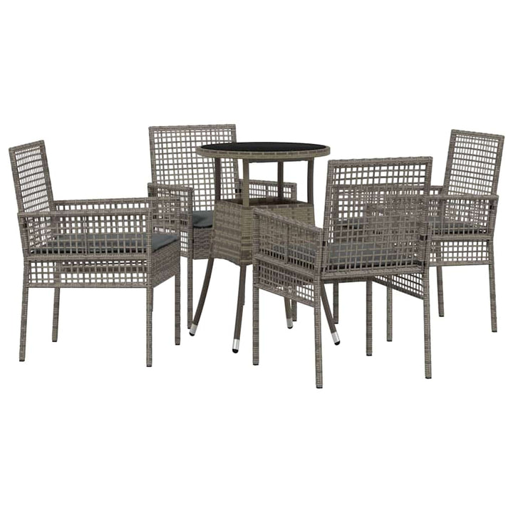 Have Spisebordssæt 5 pcs Grå Poly rattan