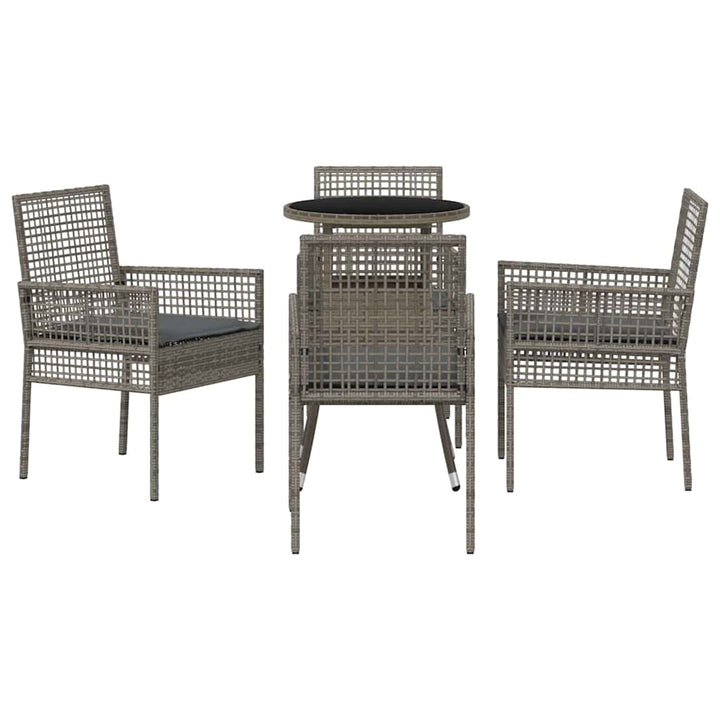 Have Spisebordssæt 5 pcs Grå Poly rattan