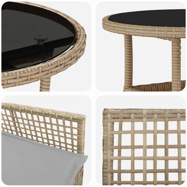 Have Spisebordssæt 3 pcs Beige Poly rattan