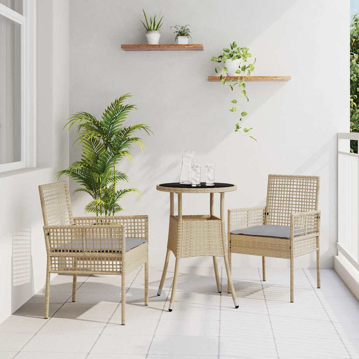 Have Spisebordssæt 3 pcs Beige Poly rattan