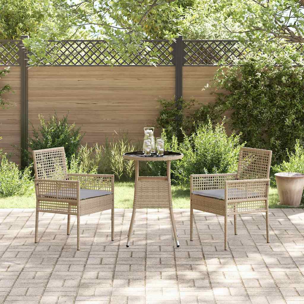 Have Spisebordssæt 3 pcs Beige Poly rattan