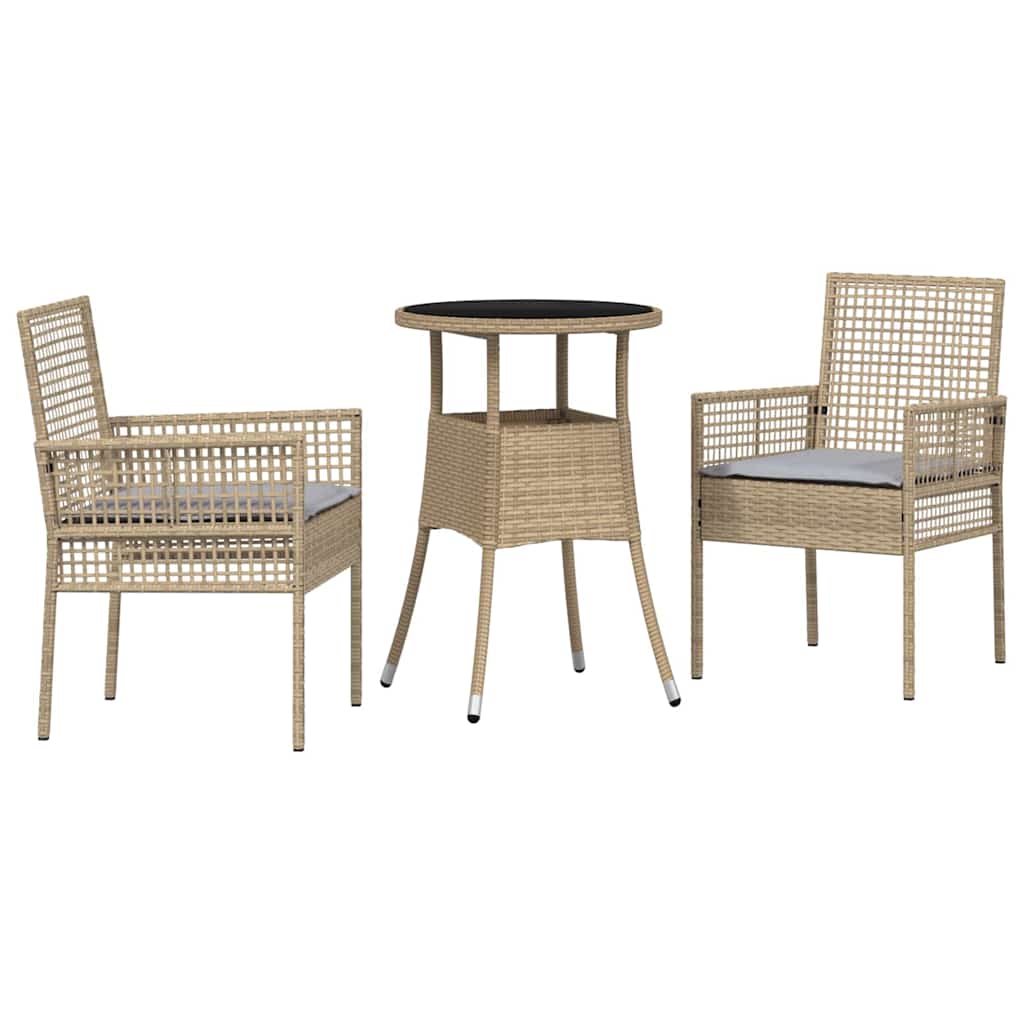 Have Spisebordssæt 3 pcs Beige Poly rattan