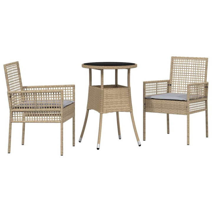 Have Spisebordssæt 3 pcs Beige Poly rattan
