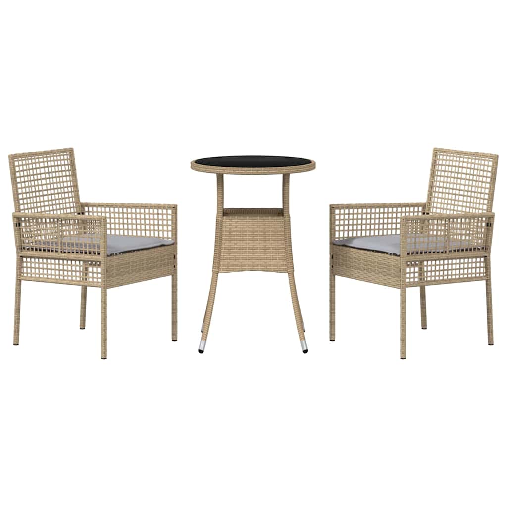 Have Spisebordssæt 3 pcs Beige Poly rattan