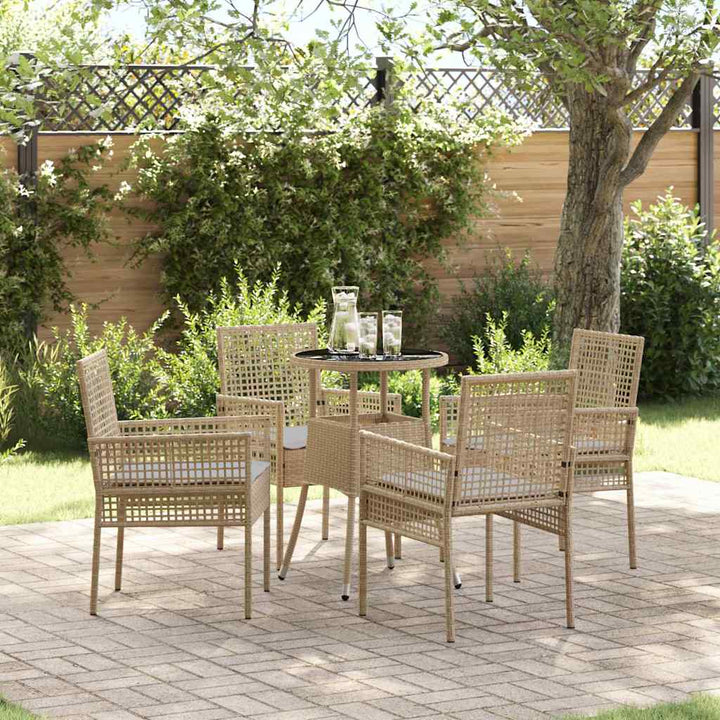 Have Spisebordssæt 5 pcs Beige Poly rattan