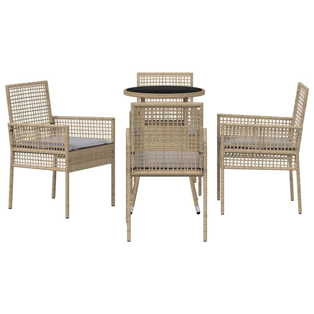 Have Spisebordssæt 5 pcs Beige Poly rattan