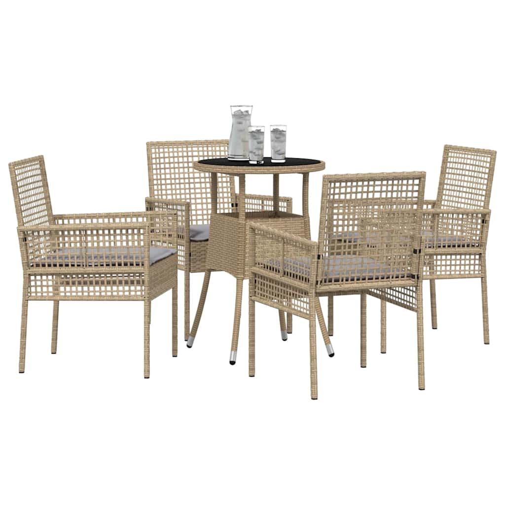 Have Spisebordssæt 5 pcs Beige Poly rattan