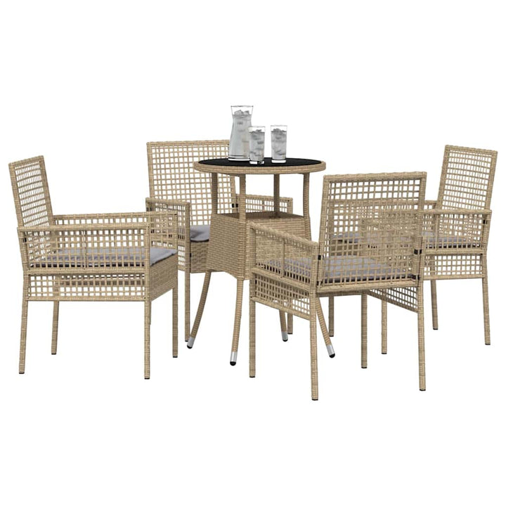 Have Spisebordssæt 5 pcs Beige Poly rattan