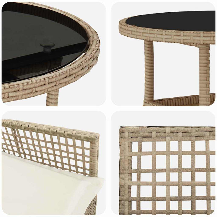 Have Spisebordssæt 3 pcs Beige Poly rattan