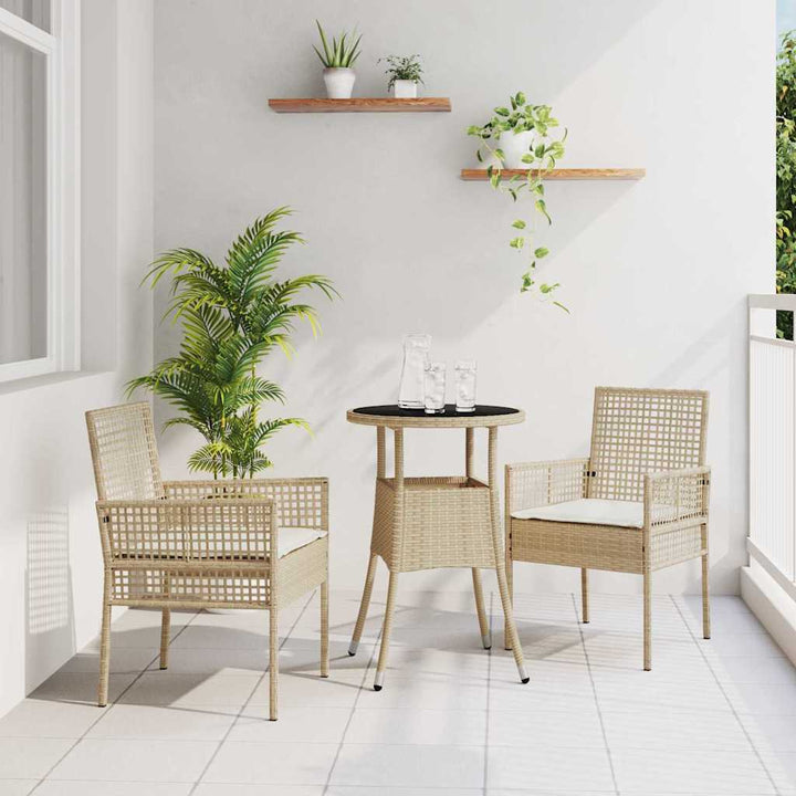 Have Spisebordssæt 3 pcs Beige Poly rattan