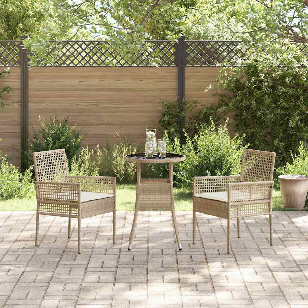 Have Spisebordssæt 3 pcs Beige Poly rattan