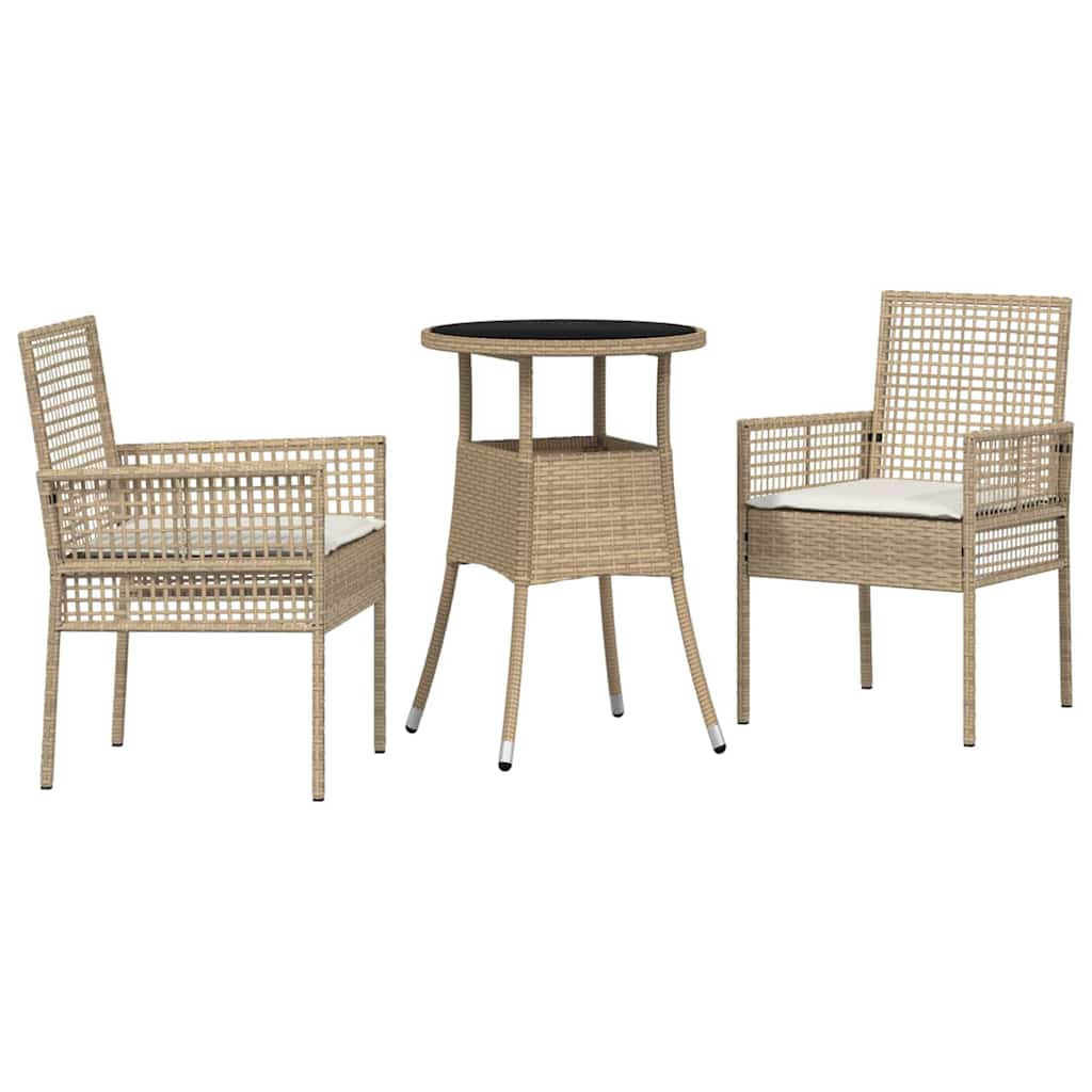 Have Spisebordssæt 3 pcs Beige Poly rattan