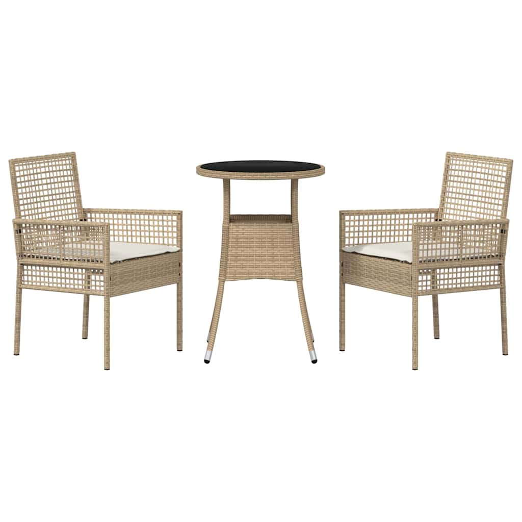 Have Spisebordssæt 3 pcs Beige Poly rattan