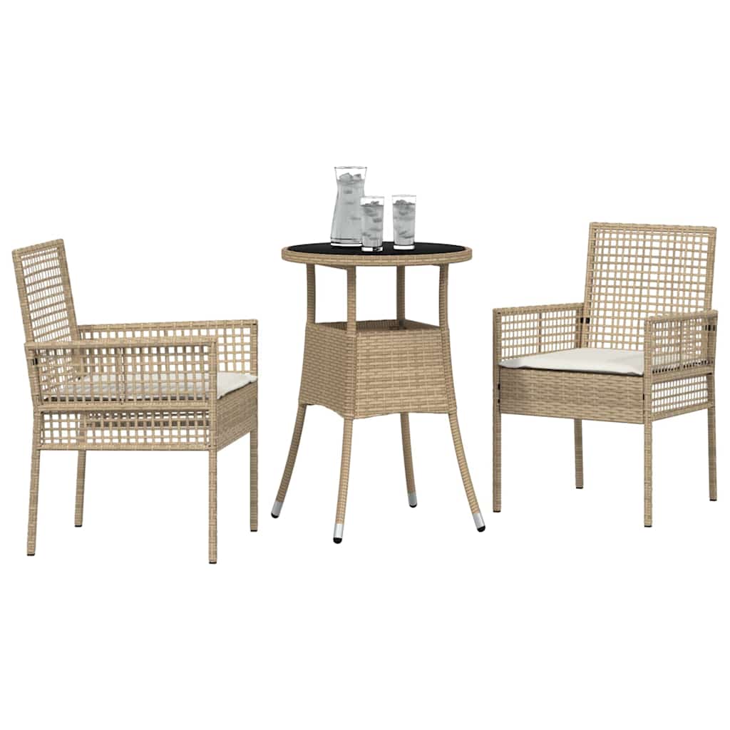 Have Spisebordssæt 3 pcs Beige Poly rattan