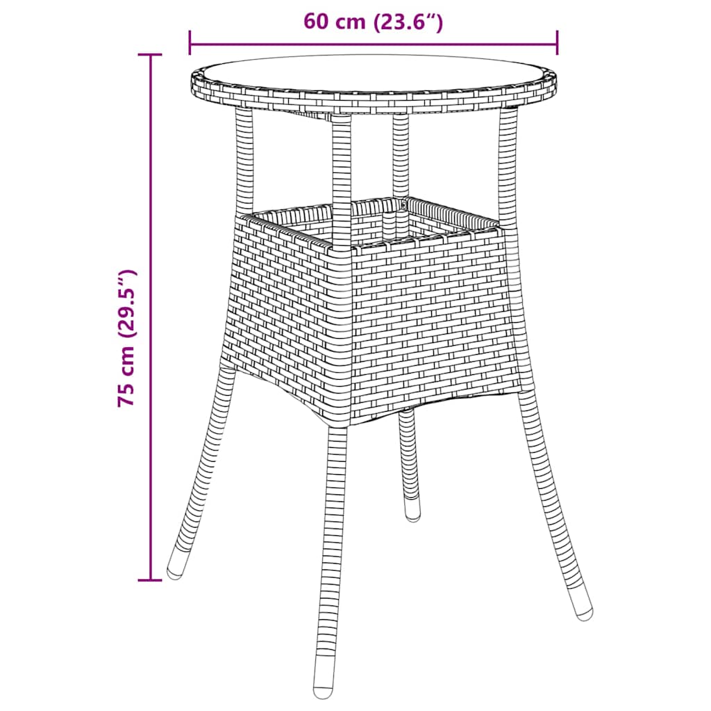 Have Spisebordssæt 3 pcs Beige Poly rattan