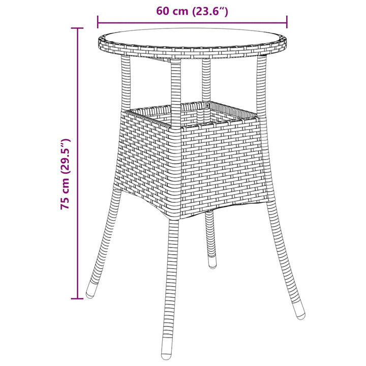Have Spisebordssæt 3 pcs Beige Poly rattan
