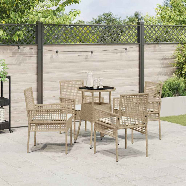 Have Spisebordssæt 5 pcs Beige Poly rattan