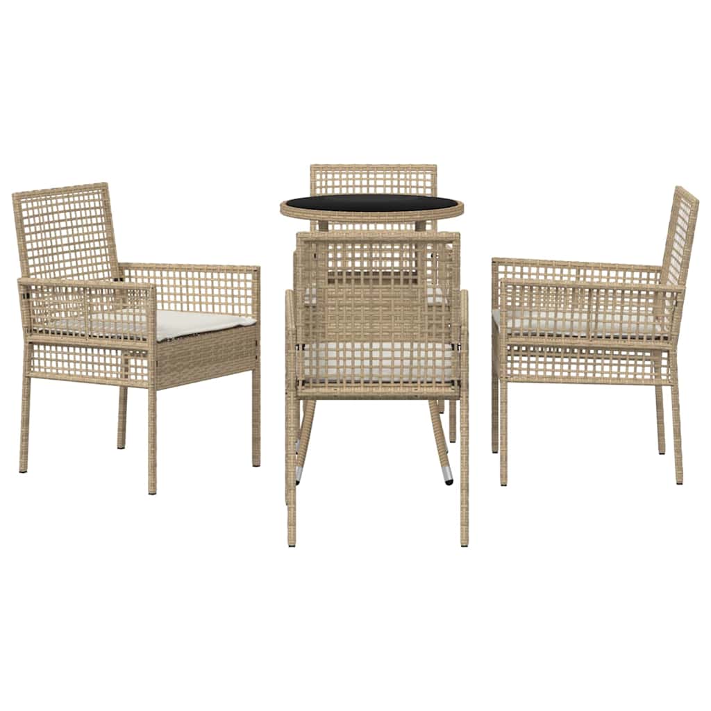 Have Spisebordssæt 5 pcs Beige Poly rattan