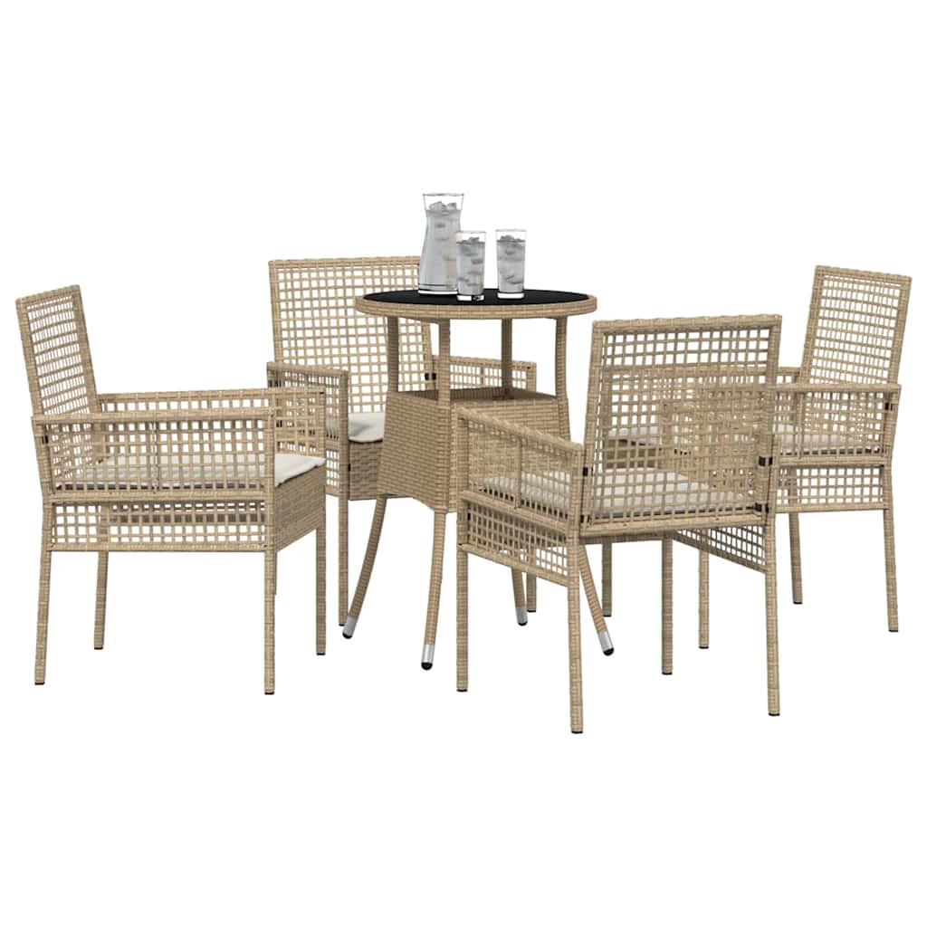 Have Spisebordssæt 5 pcs Beige Poly rattan