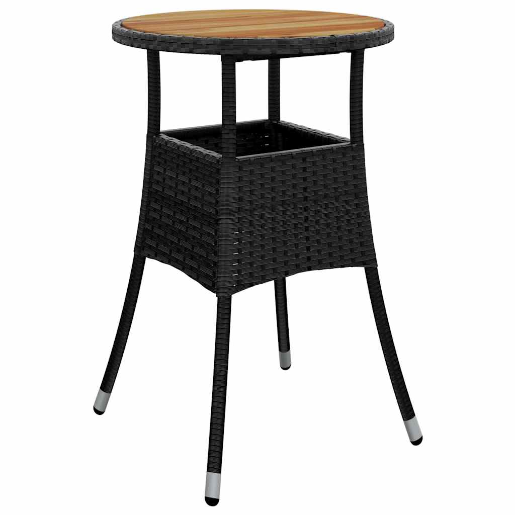Have Spisebordssæt 3 pcs Sort Poly rattan