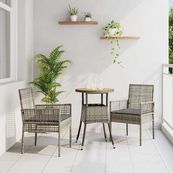 Have Spisebordssæt 3 pcs Grå Poly rattan